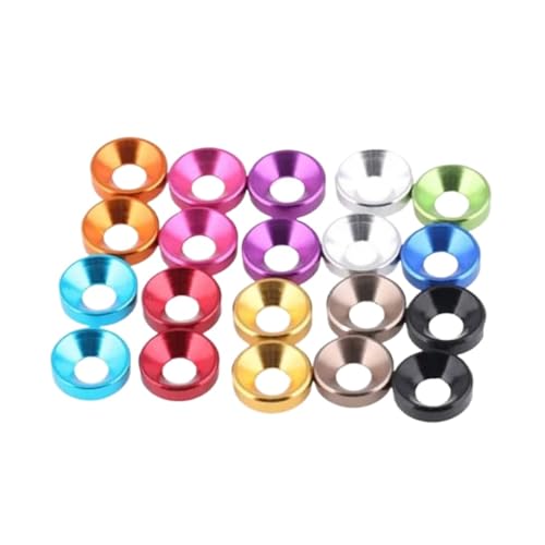 10 teile/los Aluminium Senkscheibe M2 M2.5 M3 M4 M5 M6 M8 Bunte Eloxiert Senkkopf Bolzen Unterlegscheiben Dichtung(M2 10PCS,Pink) von Generisch