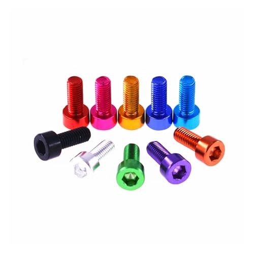 10 teile/los DIN912 innensechskantschraube M3 M4 M5 M6 Bunte Aluminiumlegierung Hexagonal innensechskant kopf Maschinenschraube Schrauben(Red,M4x20) von Generisch