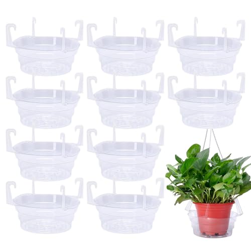 10 x Wasserauffangbehälter für Hängepflanzen, transparente Pflanzen-Wasserauffangschale – hängende Pflanzen-Untersetzer, Tropfpfannen für drinnen und draußen, Hängekorb, Blumentopf 10 x Wasserauffangbehälter für Hängepflanzen, transparente Pflanzen-Wasserauffangschale – hängende Pflanzen-Untersetzer, Tropfpfannen für drinnen und draußen, Hängekorb, Blumentopf von Generisch