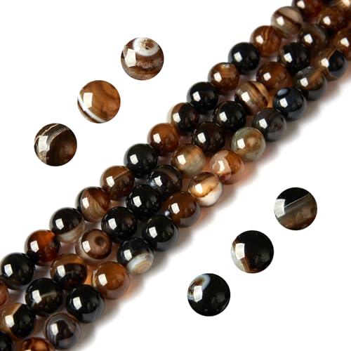 100 Stück 8 mm Kaffee-Achat-Perlen, natürliche Edelsteinperlen, rund, lose Perlen für Schmuckherstellung 100 Stück 8 mm Kaffee-Achat-Perlen, natürliche Edelsteinperlen, rund, lose Perlen für Schmuckherstellung von Generisch