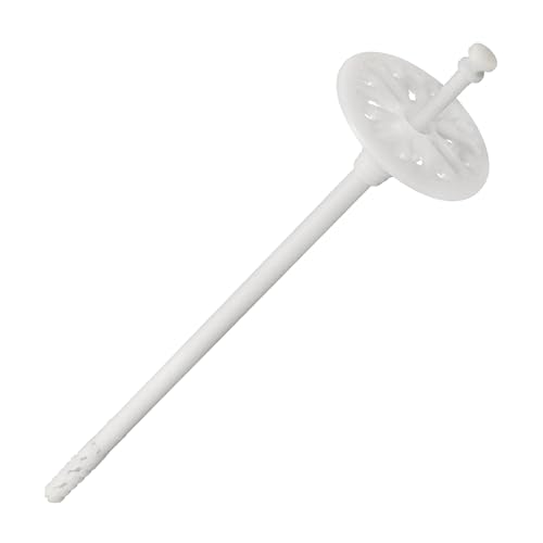 100 Stück Dübel Dämmstoffdübel, Schlagdübel Ø 10 mm Tellerdübel mit Kunststoffnagel aus Kunststoff Schlagdübel Fassadendämmung Thermodübel (10x260mm) von Generisch