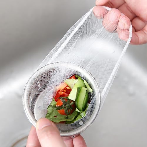 100 Stück Küchenspüle Einweg-Sieb-Beutel, Einweg-Spüle-Sieb-Taschen, Elastische Auffangnetze zum Sammeln von Küchenabfällen,Elastische Küchenspüle-Filter von Generisch