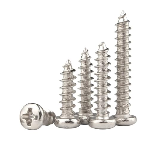 100 teile/los Vernickelter Kohlenstoffstahl Kreuzschlitz Rundkopf Selbstschneidende Schraube M1 M1.2 M1.4 M1.7 M2 M3 M4 M5(10mm x100pcs,M1.7) von Generisch