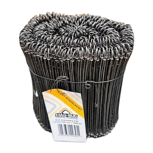 1000 St. Ø1,4mm x L 16cm 2 Ösen Bindedraht Verzinkt Ösendraht Rödeldraht Betonbindedraht Ösendrähte Bewehrungsbindungen Schwarz 3 kg von Generisch