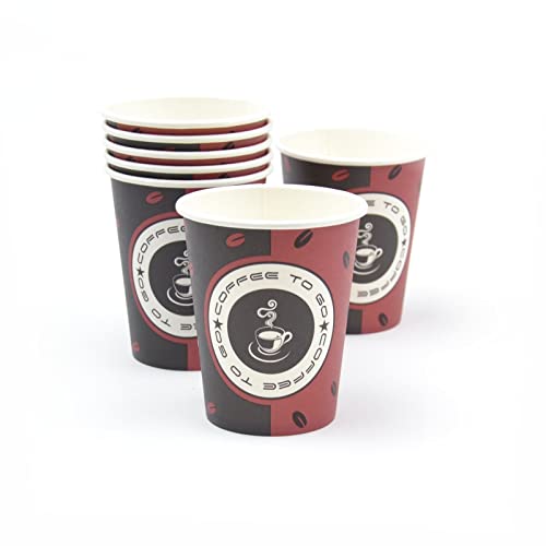 1000 Stück Coffee To Go Becher "made in Germany" (Ø 80 mm), 200 ml / 8 oz Pappbecher Kaffeebecher Hartpapier Trinkbecher Tee Schokolade Cappuccino Becher Heißgetränke von Generisch