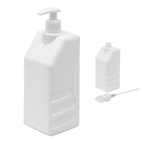 2 Stück 1000 ml Pumpflaschen für Shampoo, Mehrweg Kunstoff Pumpspender Seifenspender Lotionspender Dispenser Leerflasche für Flüssige Lotionen Shampoo Conditioner Küche Bad von Generisch