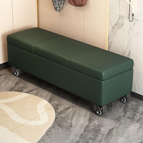 119,4 cm große Ottoman-Bank mit Rollen, gepolsterter Lederaufbewahrungssitz, dunkler Eingangsbereich & Wohnzimmer-Bank, stilvolle Fußbett-Sitzlösung 119,4 cm große Ottoman-Bank mit Rollen, gepolsterter Lederaufbewahrungssitz, dunkler Eingangsbereich & Wohnzimmer-Bank, stilvolle Fußbett-Sitzlösung von Generisch