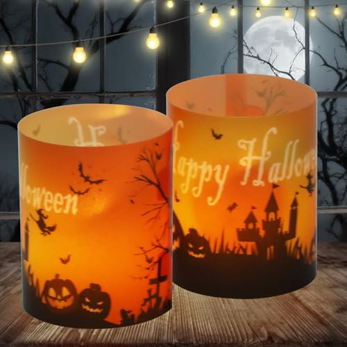 12 Stück Halloween Windlicht Tischdeko, Windlicht Tischdeko mit Fledermaus/Hexen/Spinnennetz/Kürbis Deko zum Halten, Windlichter Tischdeko für Teelichtern oder Kerzen 12 Stück Halloween Windlicht Tischdeko, Windlicht Tischdeko mit Fledermaus/Hexen/Spinnennetz/Kürbis Deko zum Halten, Windlichter Tischdeko für Teelichtern oder Kerzen von Generisch