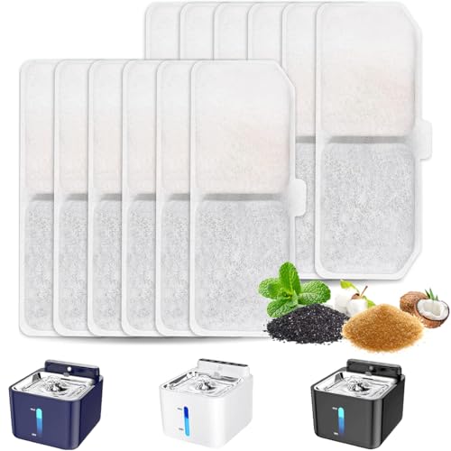 12 Stück Katzenbrunnen Filter, Trinkbrunnen Filter für Katzenbrunnen mit Bewegungsmelder, Ersatzfilter mit Harz Aktivkohle für PLOOHT Katzenbrunnen für Katze 12 Stück Katzenbrunnen Filter, Trinkbrunnen Filter für Katzenbrunnen mit Bewegungsmelder, Ersatzfilter mit Harz Aktivkohle für PLOOHT Katzenbrunnen für Katze von Generisch