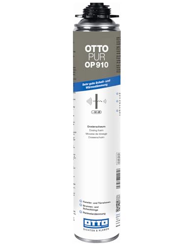 12 x OTTO-PUR OP910 750 ml Pistolenschaum Montageschaum Für Verfüllung, Dämmung & Isolierung, Luftdichter Und Wasserfester Bauschaum Brunnenschaum Schallschutzschaum 60 dB für Schaumpistolen von Generisch