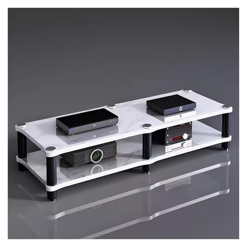 120 cm großer Ständer – Moderner Audio-/Video-Komponentenschrank, robustes Regal, offenes Ende, modularer Medienständer für Heim-Stereoanlagen, stilvolles und funktionales Design von Generisch
