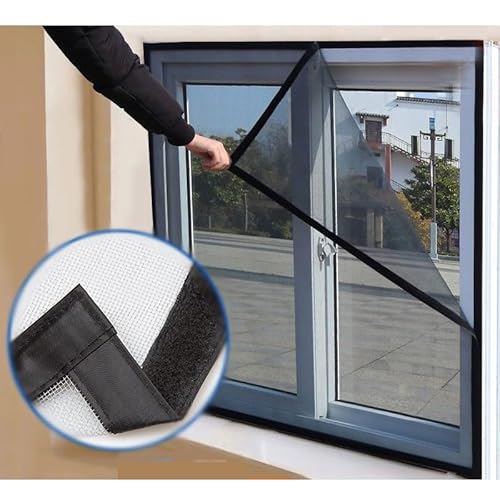 125 x 125 cm, Fliegengitter für Fenster, Moskito- und Insektenschutz-Set mit selbstklebenden Bändern von Generisch
