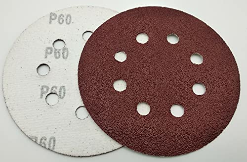 125mm 8 Loch Schleifscheiben Korn 40-2500 Körnung Schleifpapier Schleif Pad für Exzenterschleifer (10, Korn 60) von Kraftfeld
