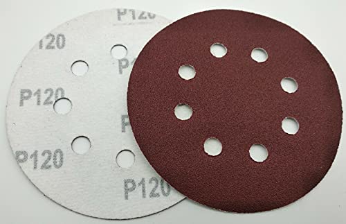 125mm Klett 8 Loch Schleifscheiben Korn 40-2500 Körnung Schleifpapier Schleif Pad für Exzenterschleifer (10, Korn 120) von Kraftfeld