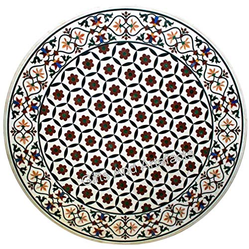 127,7 x 127,7 cm Marmor-Trefftischplatte I Marmor-Konferenztischplatte I Antik Design Flur Tischplatte I Marmor Esstisch Platte für Hotel von Generisch
