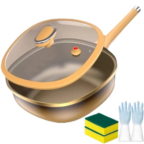 12in Titanium Alloy Non-Stick Pot with Lid, Tempered Glass Lid, 20cm Stay-Cool Handle, Dishwasher-Friendly, Multi-functional Large Capacity for Frying Stir-frying Stewing Cooking Methods von Generisch