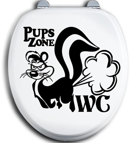 12x10cm Pups Zone WC Deckel Toilettendeckel Bad Klo Aufkleber Sticker x Tunin Wandtattoo x Toiletten Badezimmer von Generisch