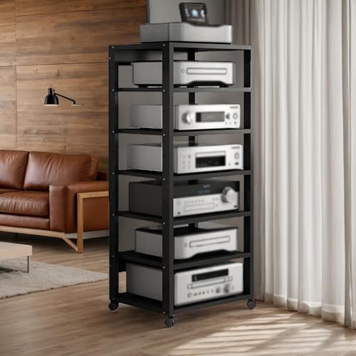 131 cm hoher moderner Audio-Video-Ständer – schlanker schwarzer Stereo-Schrank für Receiver, CD-Player und Verstärker-Rack – stilvolle Home Entertainment Aufbewahrung für Wohnzimmer und Küche 131 cm hoher moderner Audio-Video-Ständer – schlanker schwarzer Stereo-Schrank für Receiver, CD-Player und Verstärker-Rack – stilvolle Home Entertainment Aufbewahrung für Wohnzimmer und Küche von Generisch