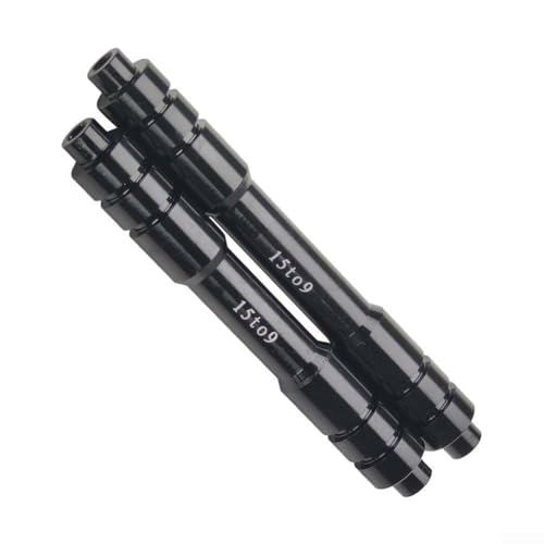 15 mm/12 mm auf 9 mm Steckachsenadapter für Fahrräder mit Gummi-Unterlegscheiben für verbesserte Stabilität (hinten 135 mm 12 bis 9) von Generisch