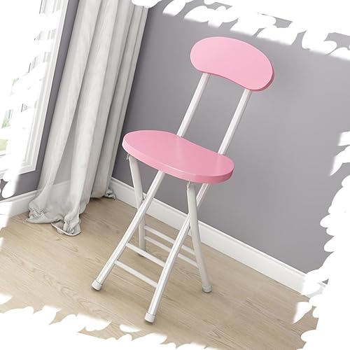 18er Set Faltbare Esszimmerstühle Thekenhöhe Hocker Tragbare Barstühle mit Rückenlehne Kompakter Hocker für Esszimmer Balkon Wohnzimmer Rosa von Generisch