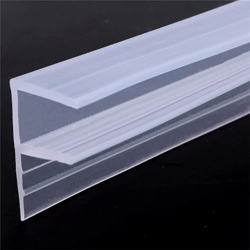 1M 2M F/U-Form Glasdichtungsstreifen Silikon Bad Dusche Wetterstreifen Zugluftstopper for Türfenster 6/8/10/12 mm Dichtungsstreifen(Color:F-shape,Size:6mm*2M) von Generisch