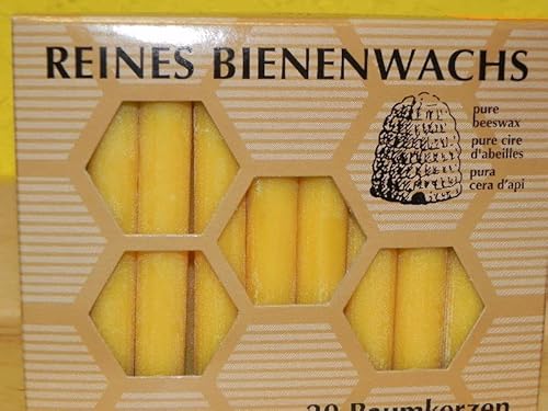 1x 20 Baumkerzen 100% Bienenwachs 100x13mm Stumpen Bienenwachskerzen Christbaumkerzen Tannenbaumkerzen Baumkerzen von Generisch