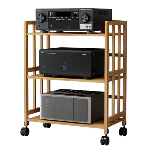 2/3/4/5 Etagen-Audio-Rack, verstellbare Regale, bewegliches Lagerregal für Unterhaltung, Stereo-Komponenten und TV, platzsparendes Design von Generisch