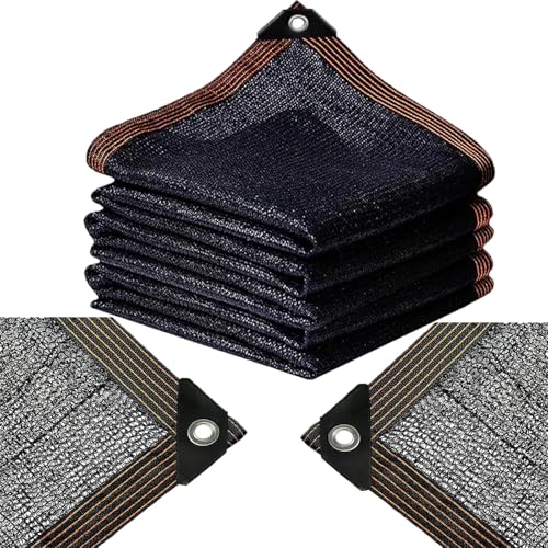 2,3 x 3,6 m schwarze Schattenplane mit Ösen, Terrassensichtschutz, einfach zu installieren, ideal für Gewächshaus, Rasen, Zwinger, Hühnerstall, UV-Schutz von Generisch
