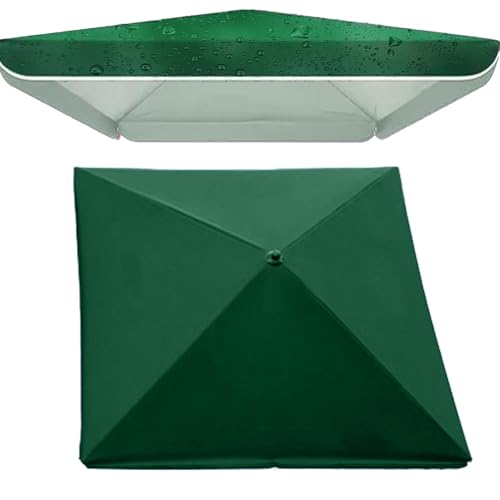 2,4 x 2,4 m wasserdichter quadratischer Terrassenschirm-Ersatzdach – UV-beständige Outdoor-Sonnenschirm-Abdeckung für Markttisch – 4 Rippen Design von Generisch