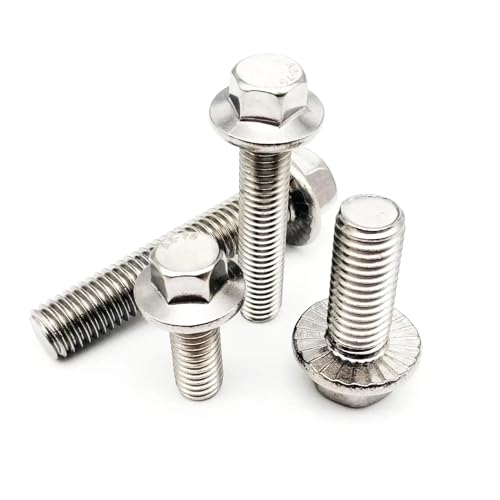 2/5/10 stücke Flansch Kopf Bolzen Hexagon Mit Fächerscheibe Kappe Schraube M5 /6/8 /10/12 A2-70 304 Edelstahl GB578(2pcs M10x45mm) von Generisch