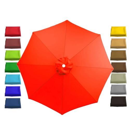 2,7 m Ersatz-Gartenschirmüberdachung – Outdoor-Regenschirmabdeckung für 3 m Sonnenschirm – 8 Rippen für Terrasse, Garten, Pool – wasserdichter roter Schirmstoff von Generisch