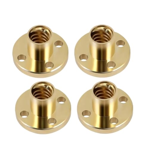 2–10 Stück 3D-Drucker T8-Gewindespindelmuttern, Messing-Flanschmutter, Steigung 2 mm, Steigung 2 mm, 8 mm, DIY T8-Mutternschraube, Trapezförmige CNC-3D-Druckerteile(Lead 8mm,4pcs) von Generisch