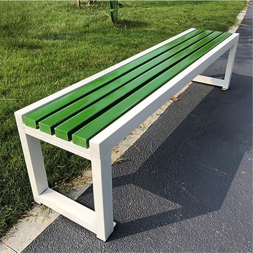 2-3-Sitzer Outdoor Gartenbank Wetterfest Massivholz & Metall Terrassenbank Rückenfrei Parksitz für Hof Veranda Rasen - & Stilvoll (150cm) von Generisch