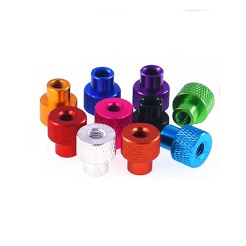 2-5 teile/los M3 M4 m5 m6 m8 farbe durch gewinde aluminium schritt daumen mutter rahmen hand anziehen(Green,M6 5PCS) von Generisch