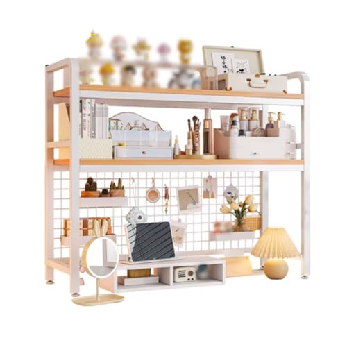 2-Ebenen Schreibtisch Bücherregal, 75cm 95cm SchreibtischRegal Multifunktionales Für Computer, Tischregal Ausstellungsregal Für Zuhause Wohnheim Büro(75cm/29.5in) von Generisch