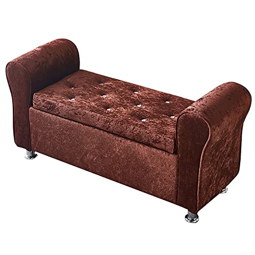 2-Sitzer-Chaiselongue mit Stauraum, luxuriöser Samt-Ottomane für Wohnzimmer, Plüsch getufteter Fußhocker von Generisch
