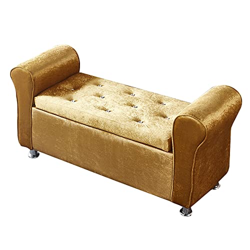 2-Sitzer-Chaiselongue mit Stauraum, luxuriöser Samt-Ottomane für Wohnzimmer, Plüsch getufteter Fußhocker 2-Sitzer-Chaiselongue mit Stauraum, luxuriöser Samt-Ottomane für Wohnzimmer, Plüsch getufteter Fußhocker von Generisch