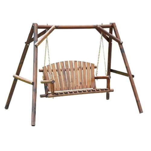 2-Sitzer Veranda-Schaukel mit A-Rahmen-Ständer, langlebige Outdoor-Schaukel für Garten, Terrasse und Pool-Entspannung von Generisch