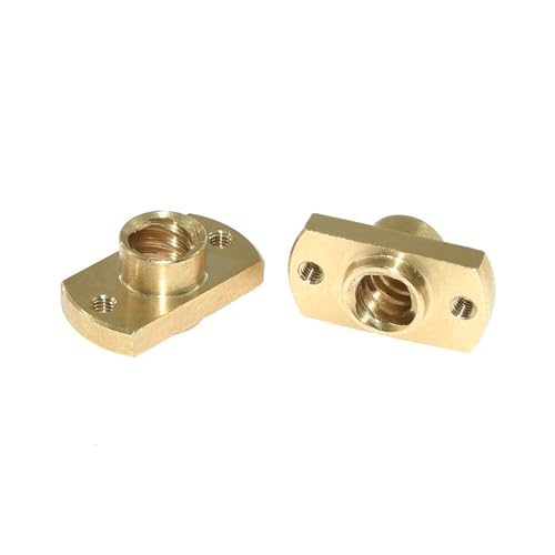 2 Stück 3D-Drucker T8 Leitspindelmuttern Messing H Flanschmutter Steigung 2 mm 2 mm 8 mm DIY T8 Schraube Trapezförmige 3D-Druckerteile(2pcs H Flange Nuts) von Generisch