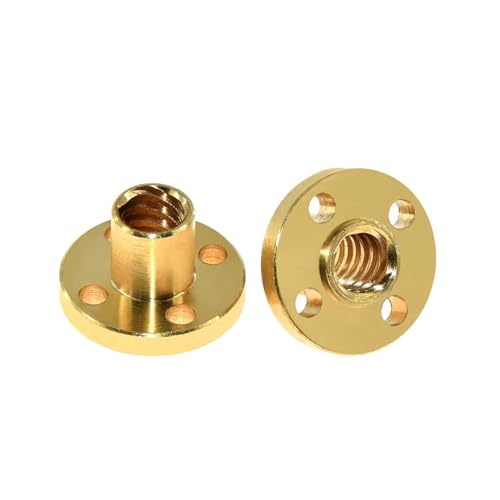 2 Stück 3D-Drucker T8 Leitspindelmuttern Messing H Flanschmutter Steigung 2 mm 2 mm 8 mm DIY T8 Schraube Trapezförmige 3D-Druckerteile(2pcs Round Nuts) von Generisch