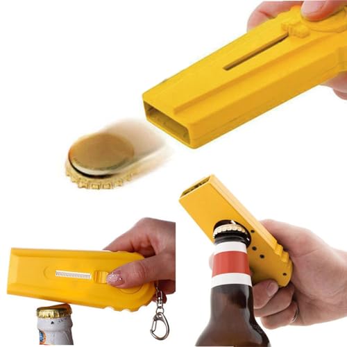 2 Stück Bierflaschenöffner Cap Launcher Shooter Cap Zappa Flaschenöffner - Kronkorkenschleuder Kronkorken Öffner Bier Bieröffner über 5 Meter,Bier Tag Geschenke von Generisch