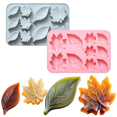 2 Stück Blatt Silikon Form Ernte Kuchen Pfanne Herbst Ahornblatt 2 verschiedene Formen Thanksgiving Herbst Thema Form für Halloween Schokolade Cupcake Topper Harz Seife Kerze 2 Stück Blatt Silikon Form Ernte Kuchen Pfanne Herbst Ahornblatt 2 verschiedene Formen Thanksgiving Herbst Thema Form für Halloween Schokolade Cupcake Topper Harz Seife Kerze von Generisch