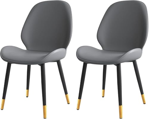 2 Stück Esszimmerstühle, Ohrensessel aus dickem Leder(C,Black gold feet) von Generisch