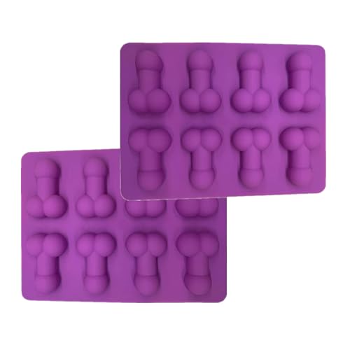 2 Stück Große Eiswürfelform, Mini Lustige Eiswürfelform Penis Silikonform Backform Ice Seifenformen Silikon Kreative Kuchenform Wiederverwendbar Neuheit Ice Cube Tray Silicone für Whisky Schokolade von Generisch