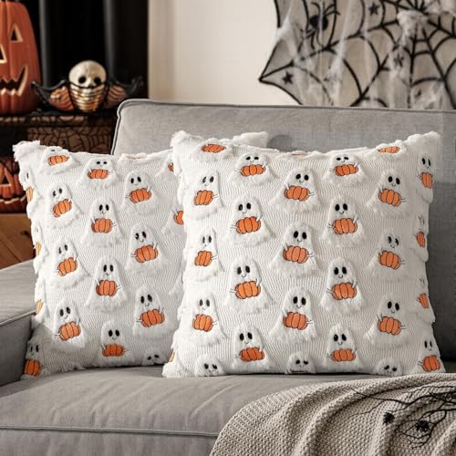 2 Stück Halloween Geist Kissenbezüge Herbst Kürbis Kissen Aesthetic Kissenbezug Kissenhülle Herbstlicher Deko Lustig Geister Halloween Deko Innen Herbstdeko Couchkissen Sofakissen Zierkissen 45x45cm 2 Stück Halloween Geist Kissenbezüge Herbst Kürbis Kissen Aesthetic Kissenbezug Kissenhülle Herbstlicher Deko Lustig Geister Halloween Deko Innen Herbstdeko Couchkissen Sofakissen Zierkissen 45x45cm von Generisch