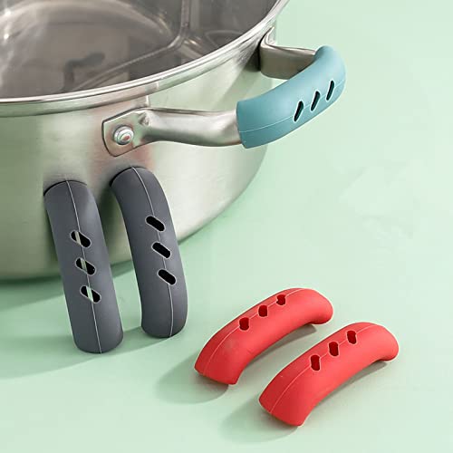 2 Stück Silikongriffe für Töpfe Hitzebeständig Silikon Assist_Klemmgriff Silikon Topflappen Handschuhe Griffe Topfgriff Hitzeschutz Klemmgriffen Haltbarer für Ofenschalen (Green, One Size) von Generisch