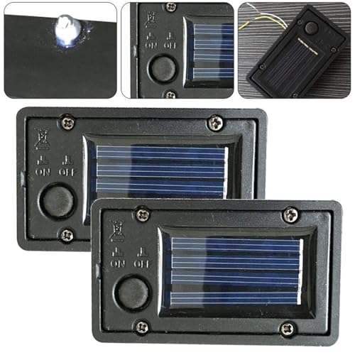 2 Stück Solarlicht-Ersatz-Top, Solar-Batterie-Aufbewahrungsboxen für DIY-Lichtabdeckung, Ersatz 40 x 70 mm, rechteckig, wasserdichte Batteriebox mit Lichtsensor, für Garten/Rasen/quadratische Box 2 Stück Solarlicht-Ersatz-Top, Solar-Batterie-Aufbewahrungsboxen für DIY-Lichtabdeckung, Ersatz 40 x 70 mm, rechteckig, wasserdichte Batteriebox mit Lichtsensor, für Garten/Rasen/quadratische Box von Generisch