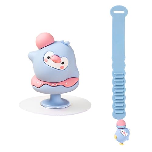 2 Stück Toilettensitzheber Griffe Silikon Cartoon Deckel Abdeckung Heber Sets Toilettendeckel Befestigung für Home Office Hotel Badezimmer Zubehör Niedliche Dekor (Blau) von Generisch