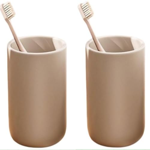 2 Stück Zahnputzbecher Kunststoff, Zahnbürstenhalter Ohne Bohren, Langlebig und Sturzsicher Zahnputzbecher Set, Einfacher Stil, Gefrosteter Oberfläche, für Zahnbürste und Zahnpasta (Kaffee und Kaffee) 2 Stück Zahnputzbecher Kunststoff, Zahnbürstenhalter Ohne Bohren, Langlebig und Sturzsicher Zahnputzbecher Set, Einfacher Stil, Gefrosteter Oberfläche, für Zahnbürste und Zahnpasta (Kaffee und Kaffee) von Generisch
