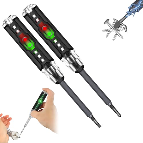 2-in-1 High Torque Schraubendreher mit Magnet,2025 New Elektrischer Tester Schraubendreher,Berührungsloser Spannungsprüfer mit rutschfestem Griff,Schraubendreher Elektro-Zubehör (2PCS) von Generisch